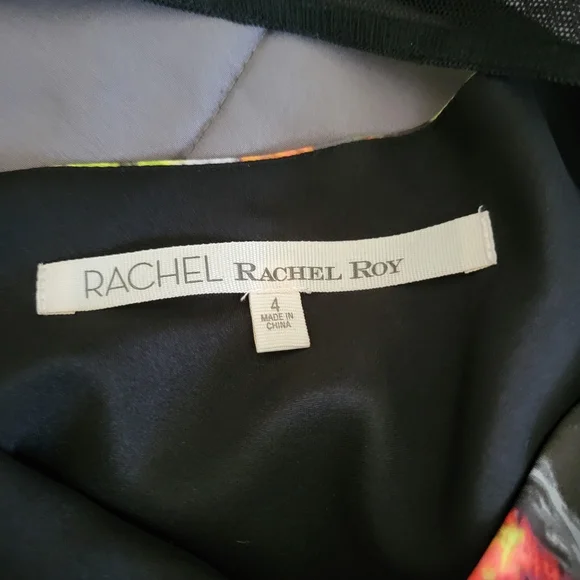 Rachel Rachel Roy | Cute Floral Mesh Cut Out A-line Sleeveless Dress w/ Pockets - Picture 5 of 14